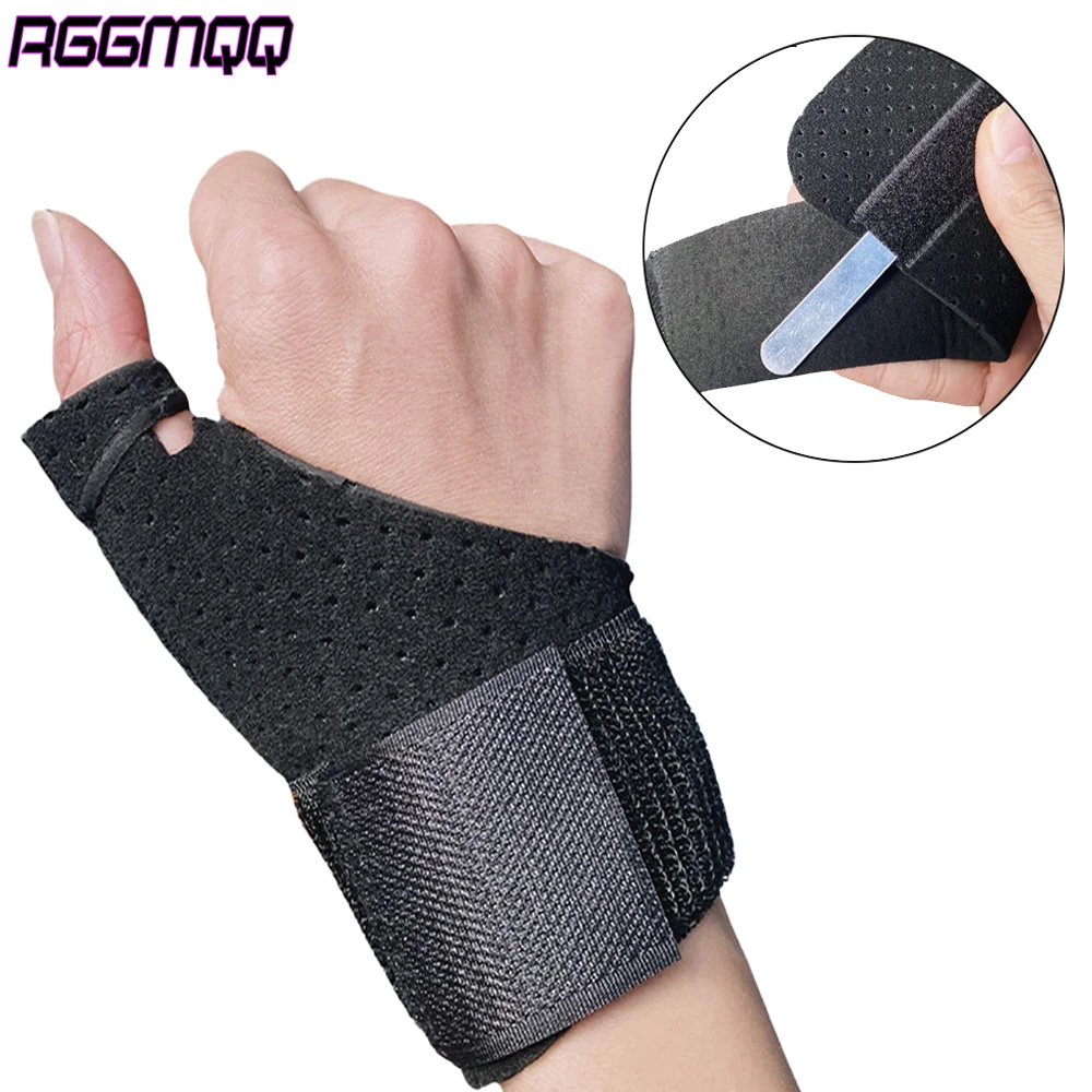 Reversible Thumb & Wrist Brace - Adjustable Stabilizer Splint for BlackBerry Thumb, Carpal Tunnel - Fits Left/Right Hand (1PC)