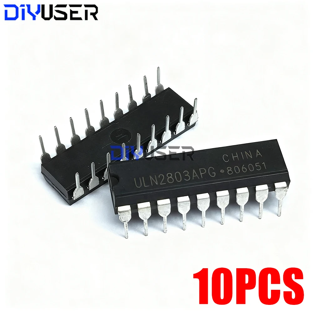 10 Stück ULN2803APG DIP18 Original-IC, Darlington-Transistor-Array-Treiber, 50 V, 500 mA für Schrittmotor-Relais-SPS