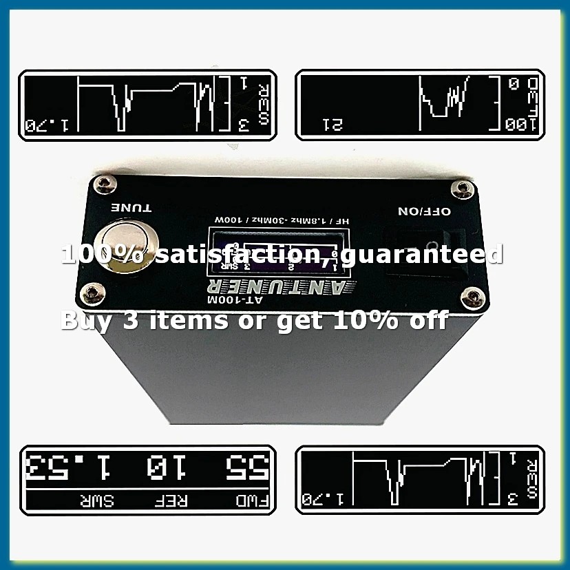 ●Universal 1.8MHz-30MHz ATU-100 ATU-100M 100W QRP Antenna Auto Tuner+SWR Meter 2 in 1 for HF Radio USDX G1M FT-818 817