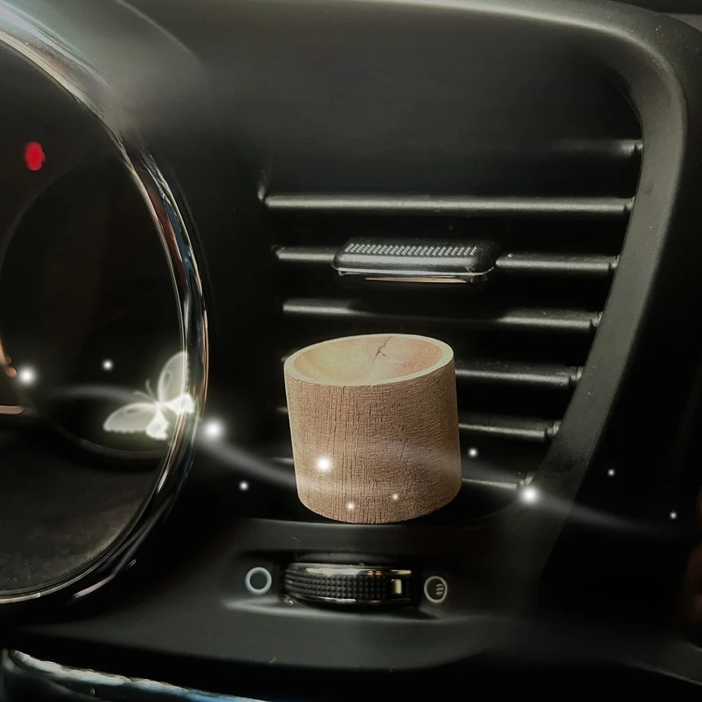 Natural Fragrance Car Essential Oil Diffuser Clip-on Slowly Volatile Wooden Aroma Diffuser Long-lasting Floral