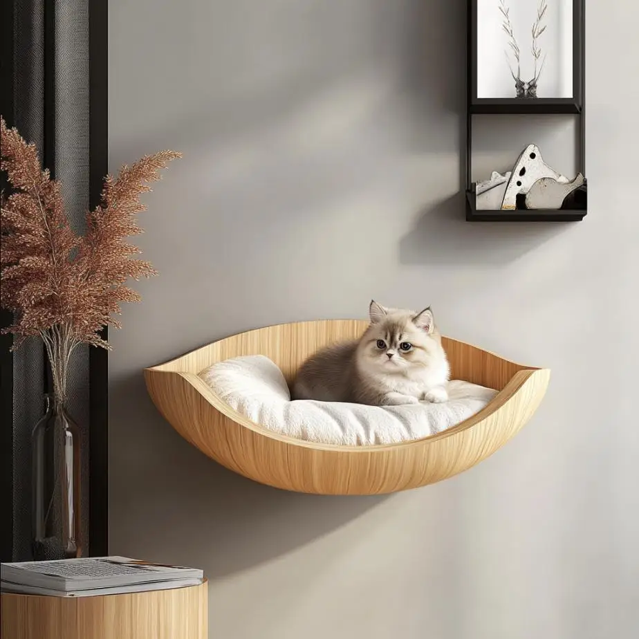 Autumn wind wall decoration  meow house wooden wind advanced simple wind environmental protection security cat