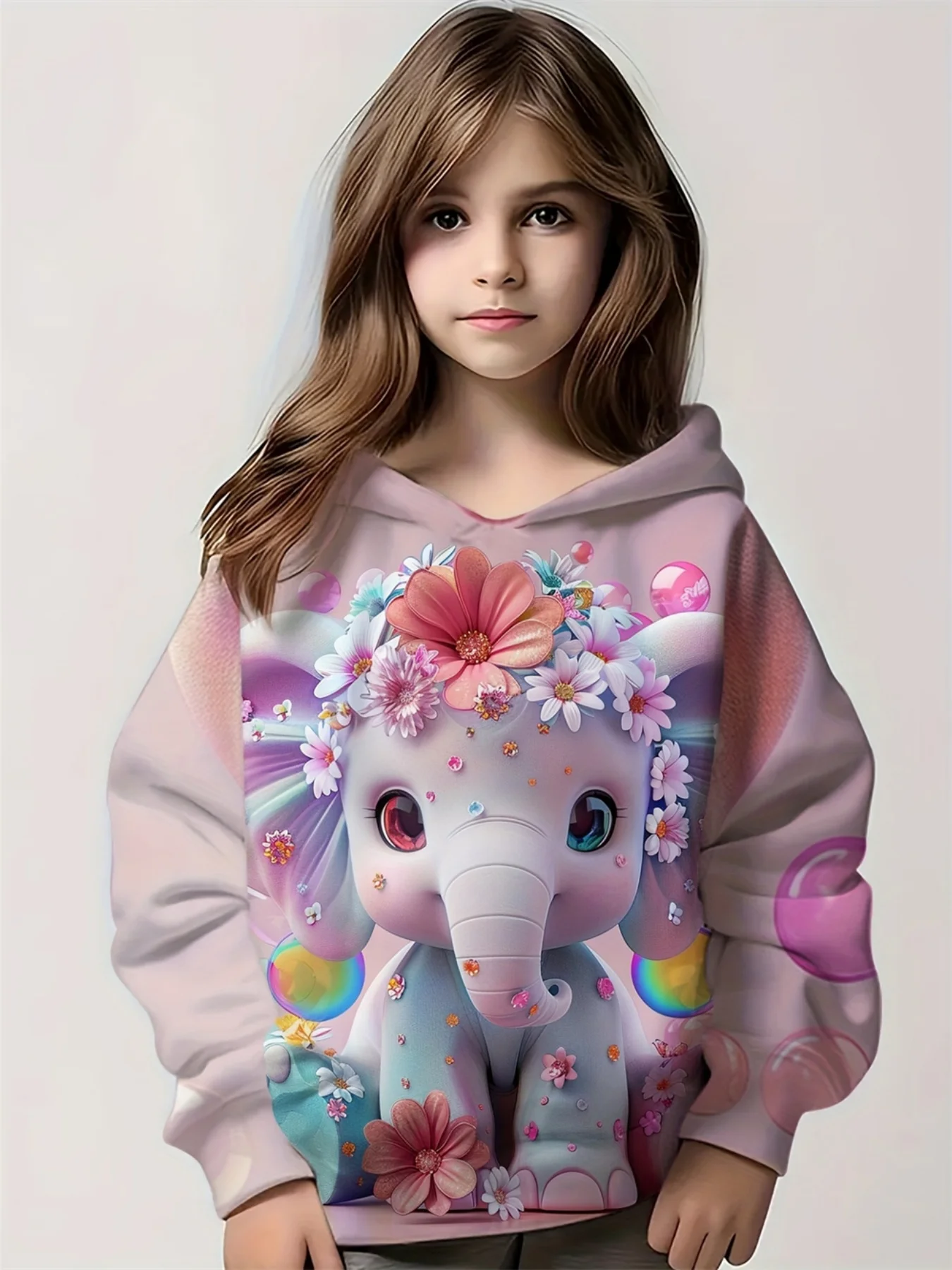 

Cute Child Girl Clothes Hoodies Long Sleeve Animals Print Children's Hoodie Fashion Girls Clothing Cartoon Cat Child Sweatshirt