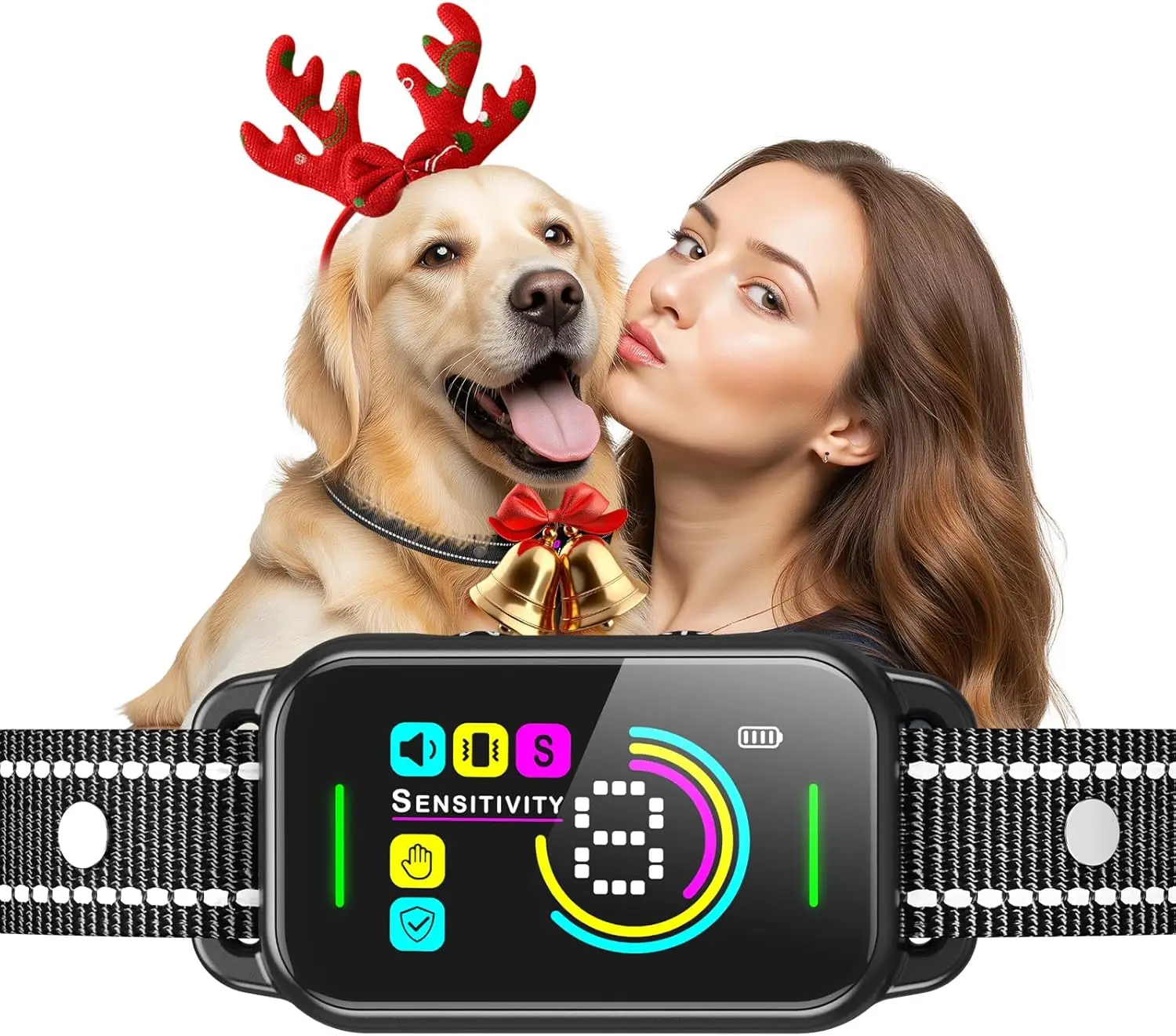 

Smart AI Dog Bark Collar with 8 Sensitivity Levels, Waterproof Design & Fast Charging for All Dog Sizes