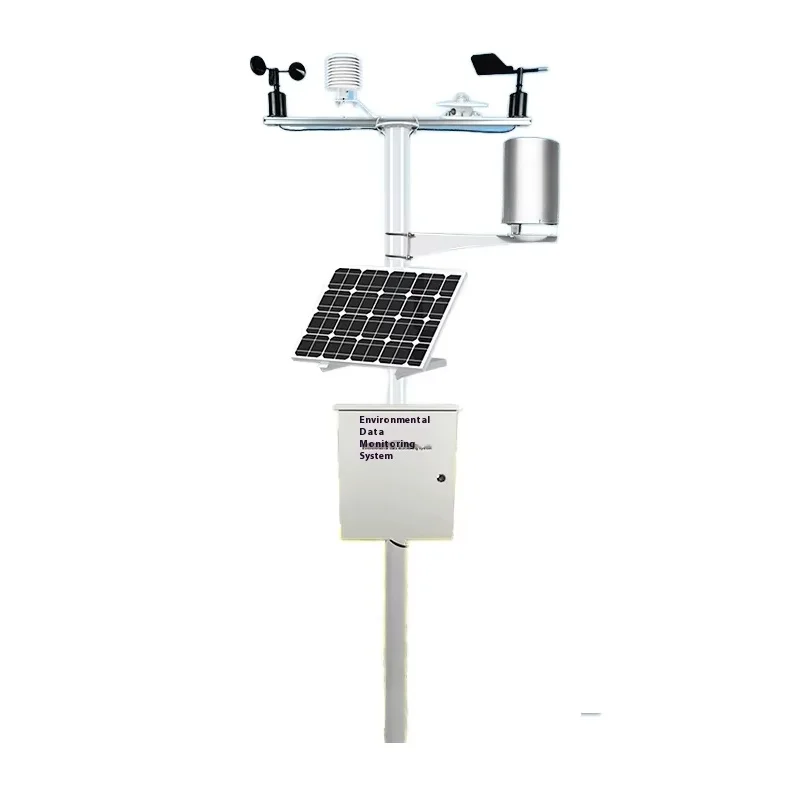 

Small Outdoor Agricultural Weather Station Metal Farmland Greenhouse Temperature Humidity Rainfall Light Dust Monitoring System