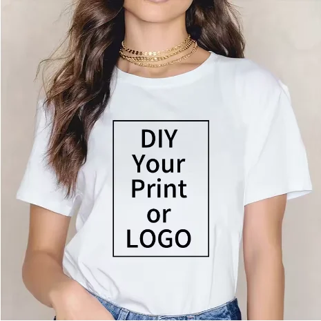 230g Custom Women Men Customised Printed 100% Cotton Short Sleeve Your Logo Photo Brand Text Tee Personalize Graphic Clothing
