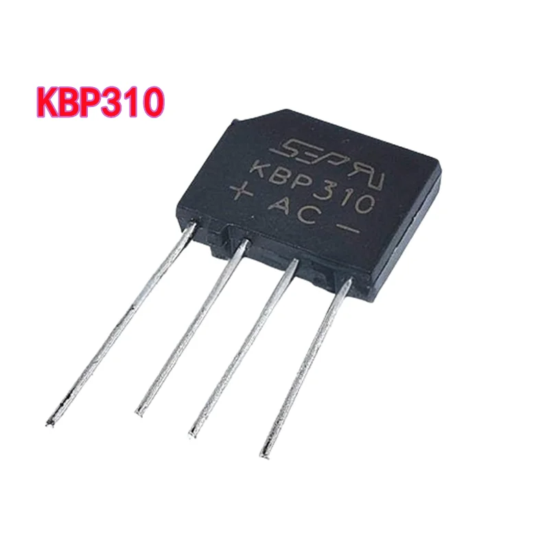 10pcs KBP310 Through-hole KBP310 3A 1000V Flat Bridge Rectifier Bridge Stack 4 pin Diode Bridge Rectifier DIP Rectifiers