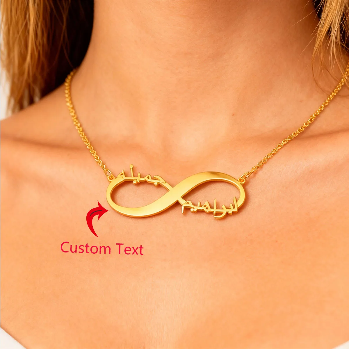 

Custom Infinity Arabic Necklace For Women Personalized Arabic Name Necklace Stainless Steel Infinity Name Necklace Jewelry Gifts