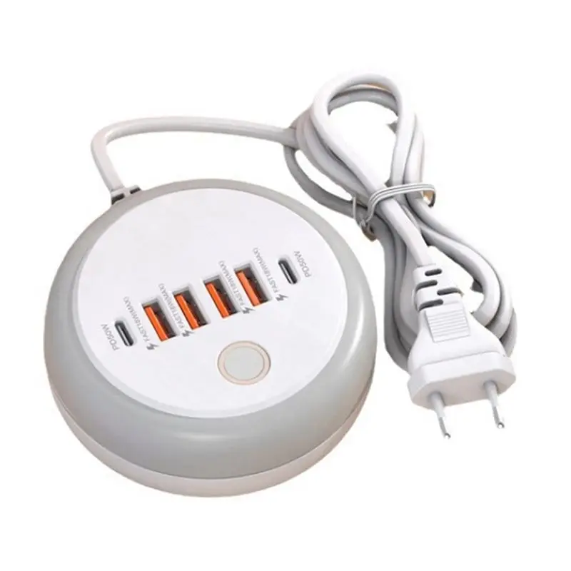 ABGI Multi-Port Smart Fast Power Strip 20W PD Fast Charging with Touch LED Light for Home Office UK Plug