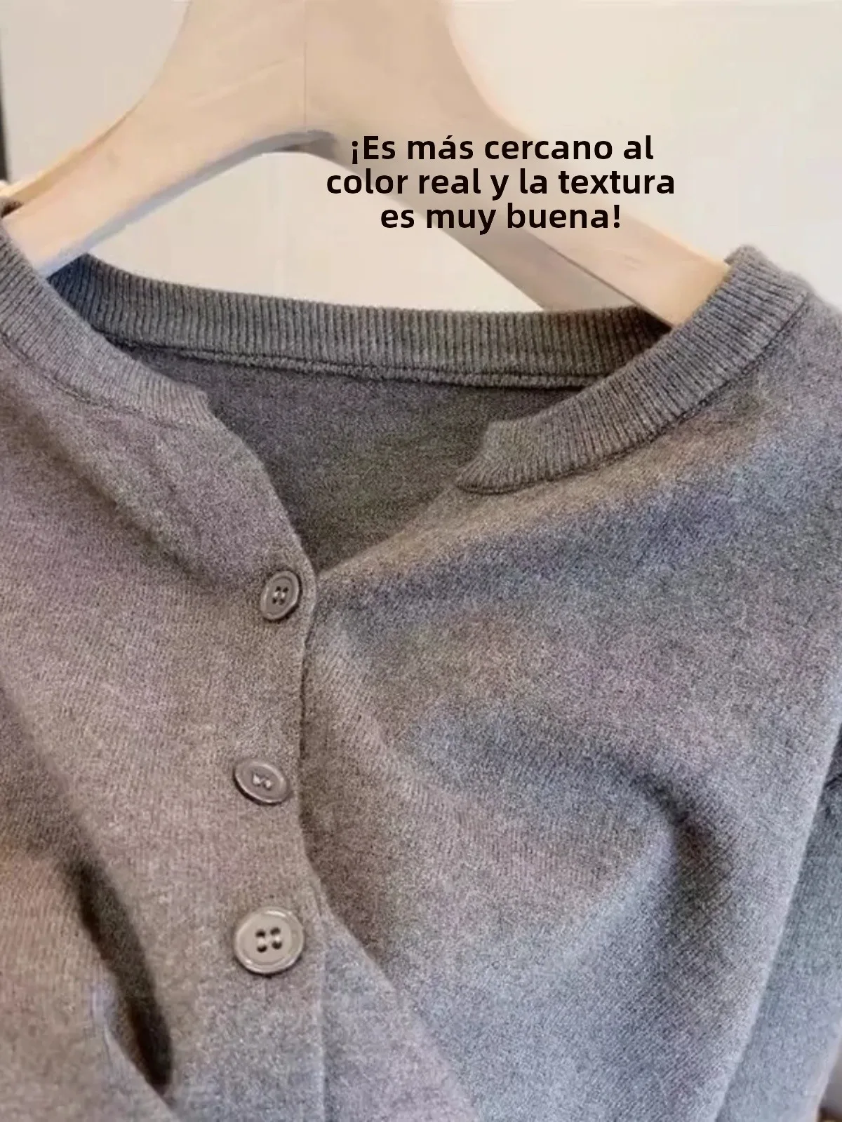Cárdigan Abierto de Punto Suave de Lana con Cuello en V, Estilo Coreano, Prenda Exterior Corta y Holgada, Suéter de Manga Lar...