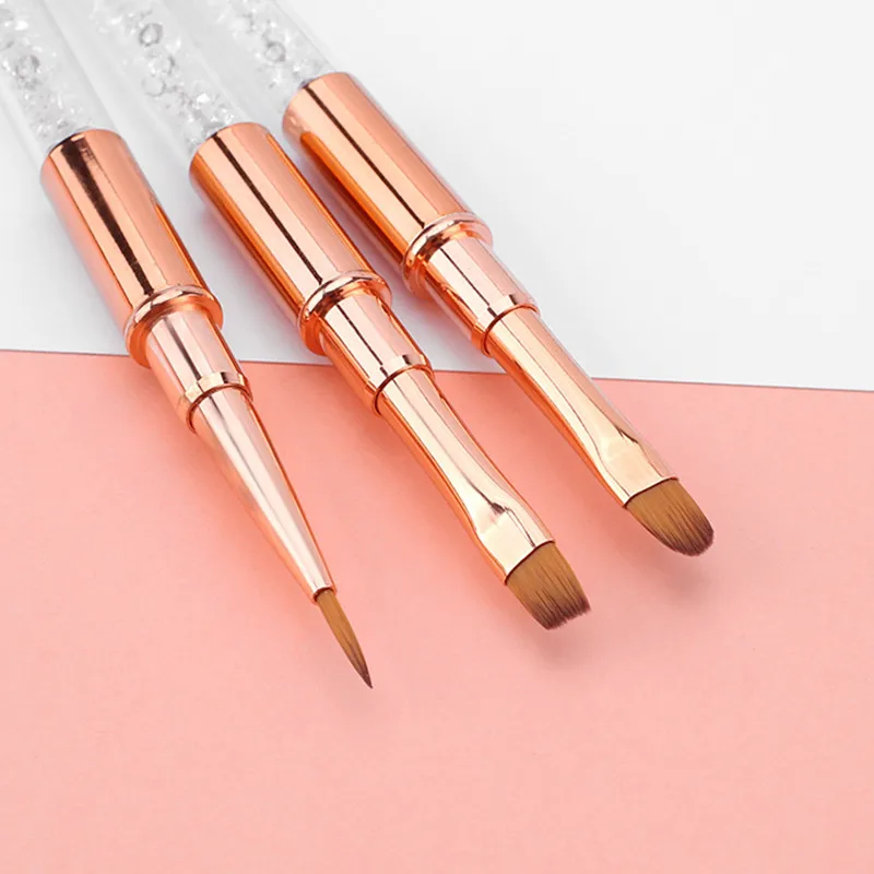 1/15PCS Nail Art Acrylic UV Gel Extension Builder Rhinestone Painting Brush Lines Liner Pattern Drawing Pen Manicure Tool