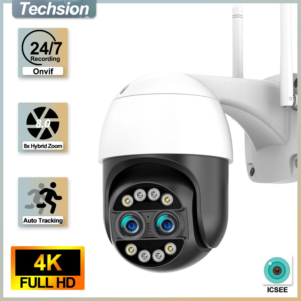 

4K 8MP, Dual Lens, 2.8mm -12mm, 8X Zoom, PTZ WiFi IP Camera, 2K 4MP, Outdoor, AI Human Tracking, 2-Way Audio, Security Camera, Smart Home