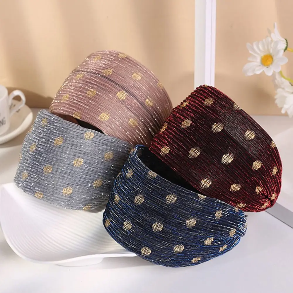 

Side Mesh For Girls Wash Face For Women Broadside Korean Style Headband Women Hairband Wave Point Hair Hoop Hair Accessories