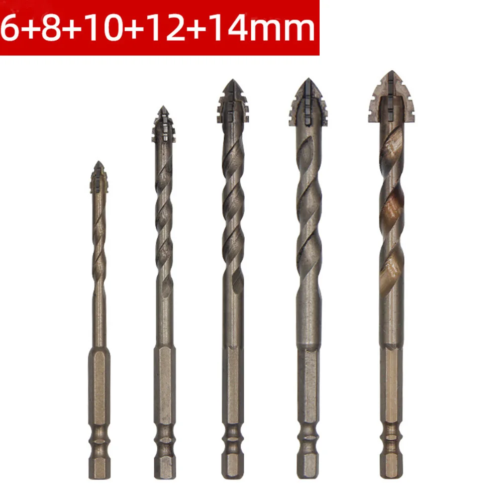 1pc 6-14mm Four-Flute Ccentric Drill Bit For Drilling Tiles Glass Hard Plastic Cement Granite Triangle Drill Bit