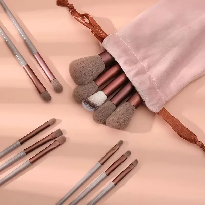 Ensemble de Pinceaux de Maquillage Colorés pour Fond de Teint, Ombre à Paupières, Blush, miles, Adoucissant, 13 Pièces