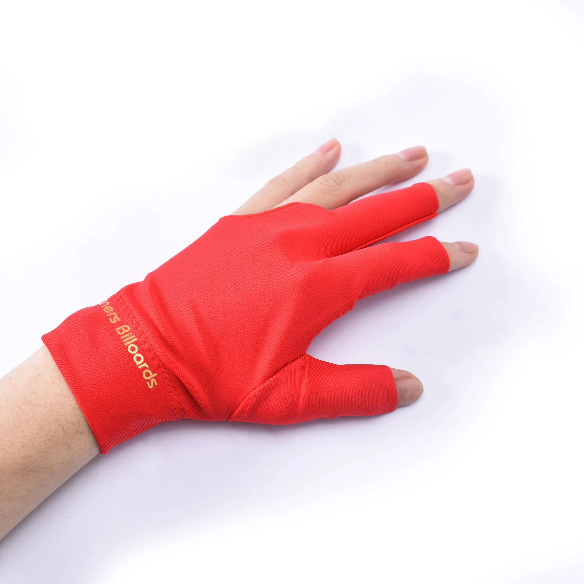 1piece (not 1 Pair) Snooker Billiard Cue Glove Pool Left Hand Open 3 Finger Non Slip Sticker Elasticity Billiard Training Glove