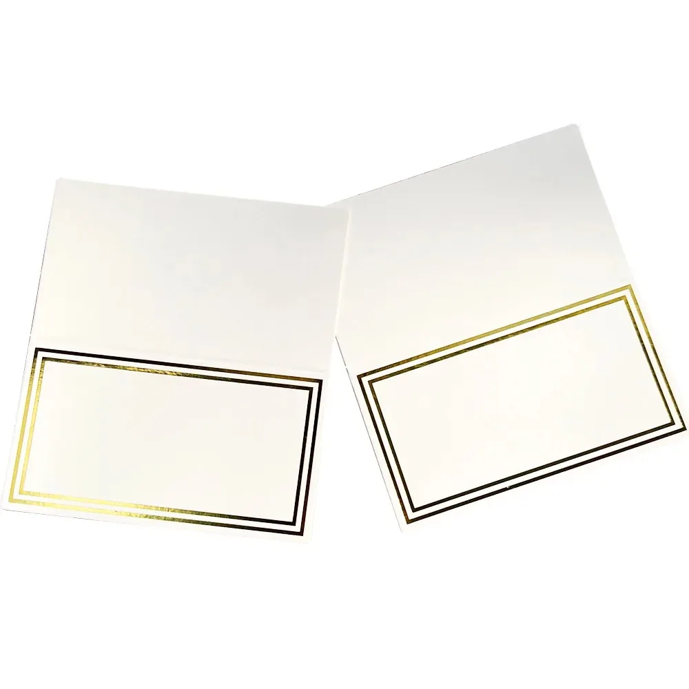 20/50/100pcs Gold Silver Wedding Seating Number Card Name Place Cards Banquet Table Decor Christmas Birthday Party Greeting Card