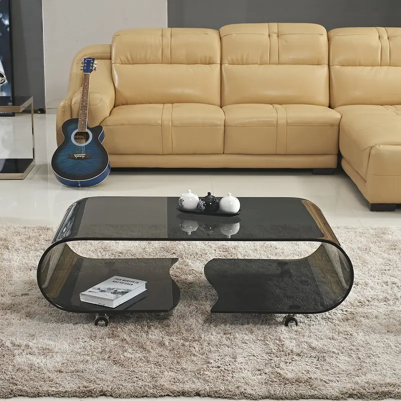 طاولات القهوة السوداء الاسكندنافية الاكريليك عالية الجودة الضيقة مصمم طاولات القهوة ديكور الحديثة ميسا دي سنترو سالا أثاث المنزل #2