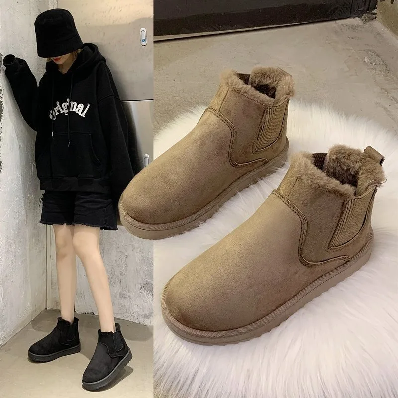 

2025 Warm and Comfortable Plush Warm Boots for Women Fashion Women's Snow Boots New Comfortable Soft Women's Flat Cotton Boot