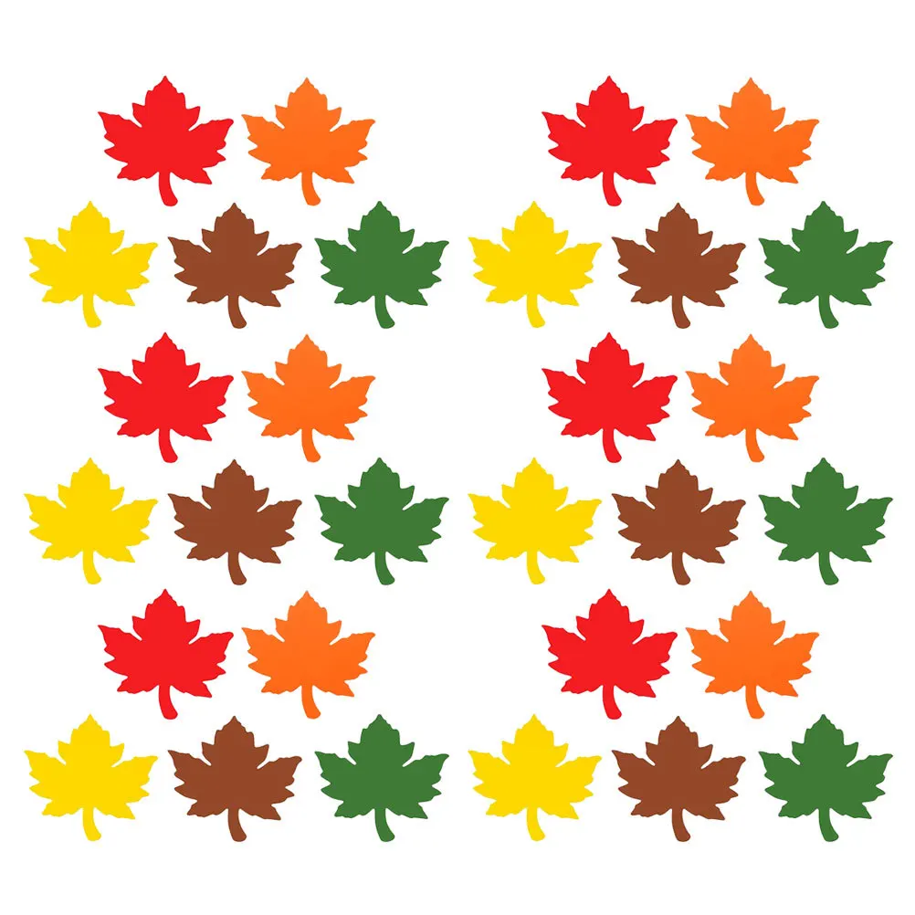 60Pcs Maple Leaves Cutouts Fall Thanksgiving Classroom Wall Decor Thick Paper Autumn Leaf Stickers Fall Maple Leaf Stickers