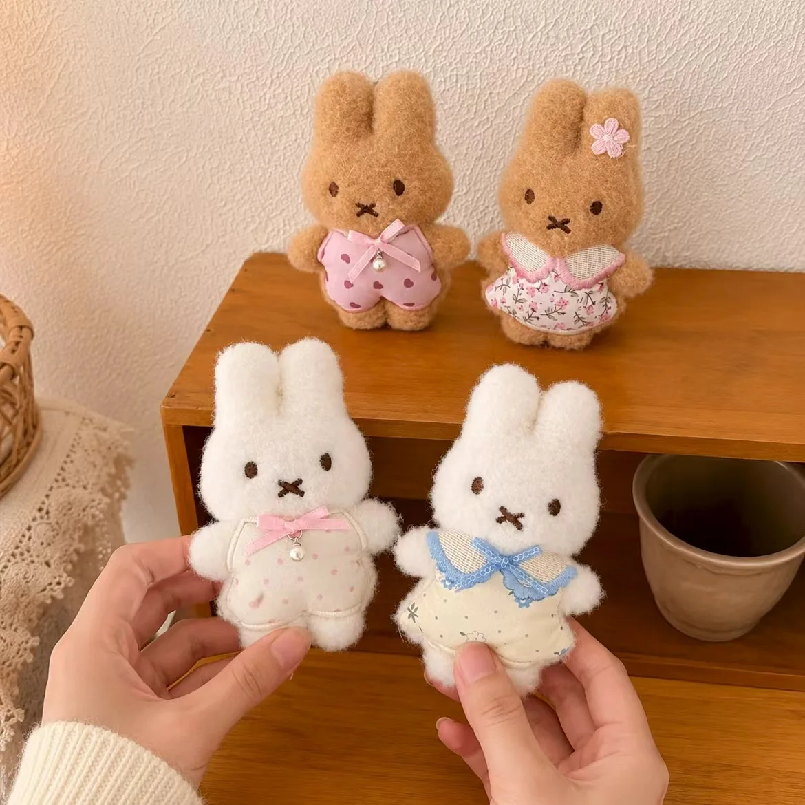 Cute Miffy Rabbit Plush Doll Keychain Bag Pendant Bunny Toy Gift Activity Party Favors Accessories Stall Display Ornament