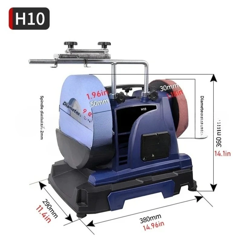 10-Inch household kitchen knife sharpener, low-speed water-cooled knife sharpener 200W electric polishing machine H10