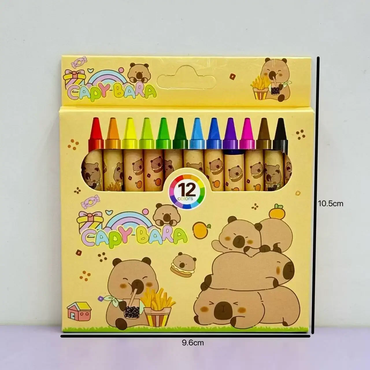 New 12Pcs Capybara Mini Anime Crayon Kawaii Student Graffiti Pen Cartoon Crayon Stationery Gifts
