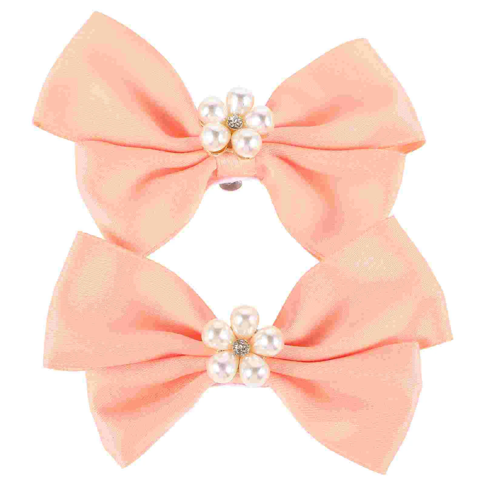 

Bow Shoe Buckle Clips Pearl Decoration Bowknot Decorative Buckles Bows for Heels Fancy