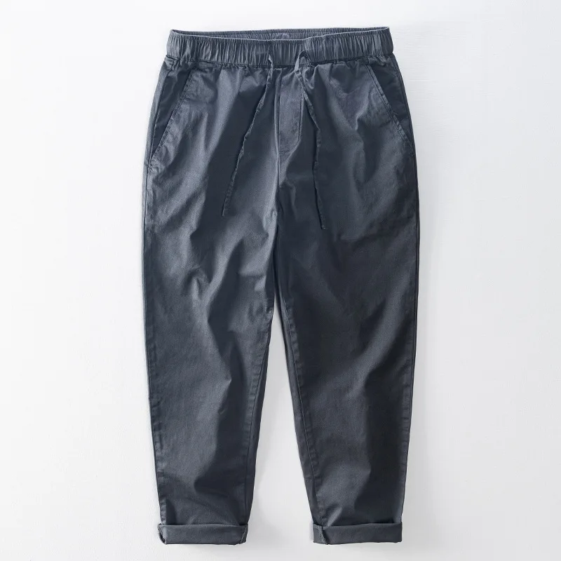 

Men Pants Cotton Waistband Pants Lightweight Mulit Pocket Ankle Length Pants Trousers Pantalones Hombre Causal Cargo Men Pants