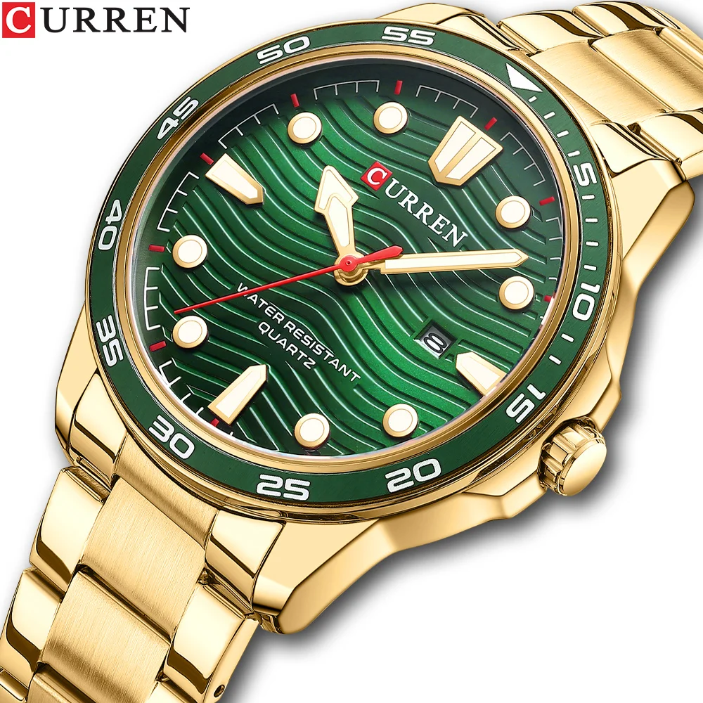 

CURREN Luxury Brand New Watch for Men Stainless Steel Quartz Wrist Watches Waterproof Military Sports Male Clock