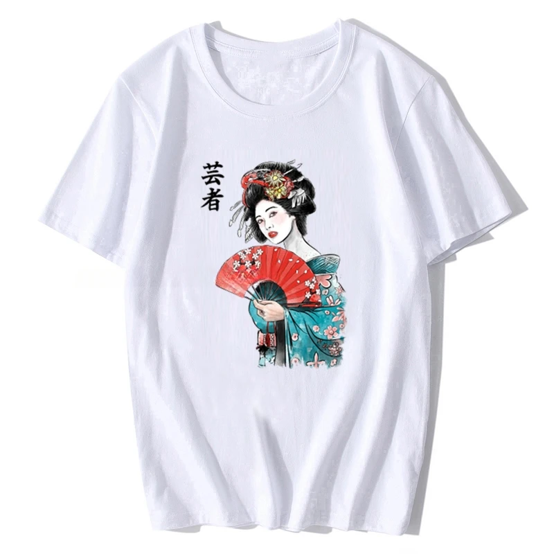 New Arrival Printed Camiseta  Cotton O-neck GEISHA T-SHIRT Men Masculina Women Camiseta Tshirt Cotton Tees Tops Anime Harajuku