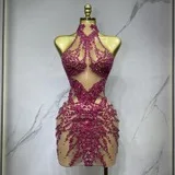 Diamond Sparkling Party Celebration Birthday Mini Skirt Vestido Brillante De Malla Con Diamantes Para Fiesta De Cumpleaños view 6