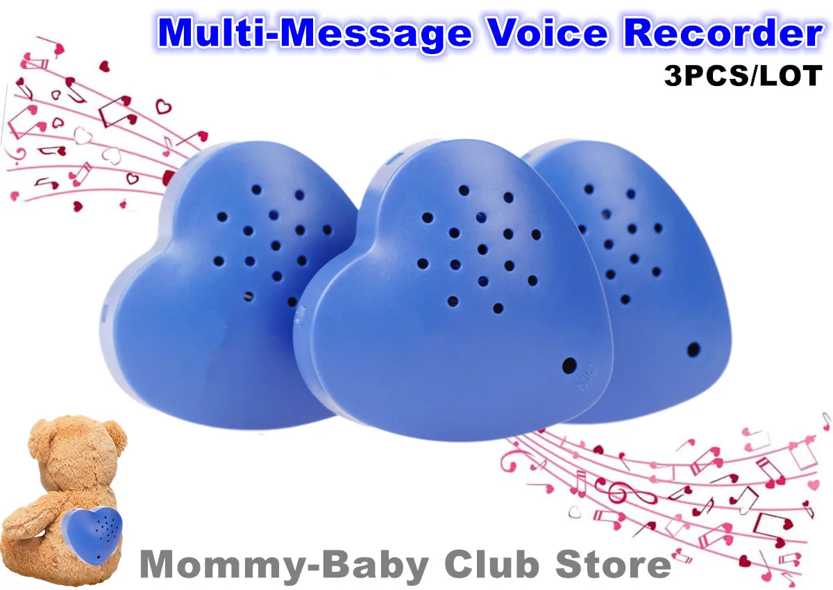 3Pcs Toy Voice Box Multi-Message Voice Recorder for Stuffed Animal Crafters Hobbyists Easily re-record your message Perfect Gift