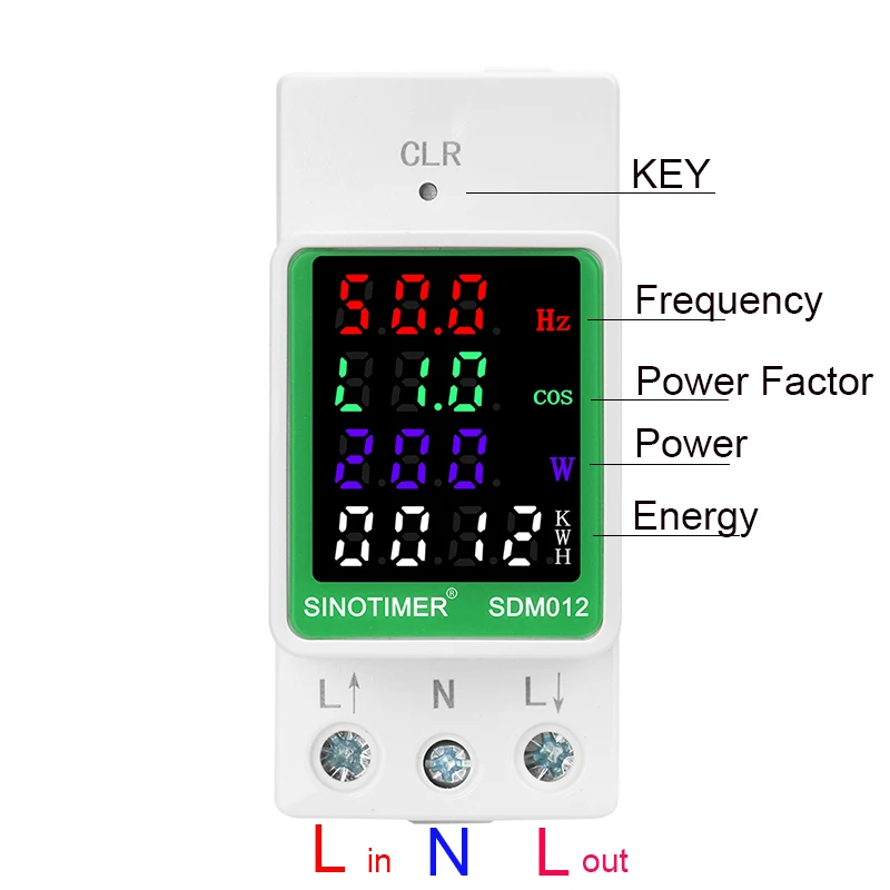 Din Rail Electricity Digital Power Energy Meter Watt Kwh Wattmeter VOLT AMP Frequency Ammeter Voltmeter AC 110V 220V 100A