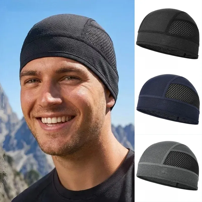 

Уличная мужская и женская велосипедная шапка для бега MTB, летняя быстросохнущая дышащая сетчатая спортивная шапка с черепом, спортивная шапка с подкладкой для шлема, шапка-бини