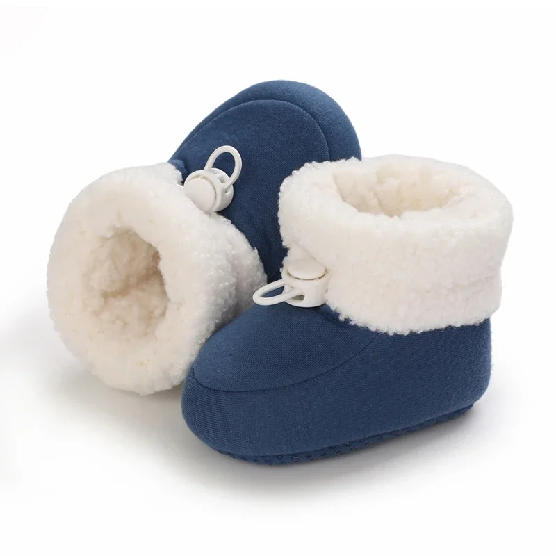 أحذية ثلج شتوية مطرزة ملونة جديدة لحديثي الولادة فائقة الدفء نعل ناعم أحذية مشاية أولى غير قابلة للانزلاق للفتيات الصغيرات
