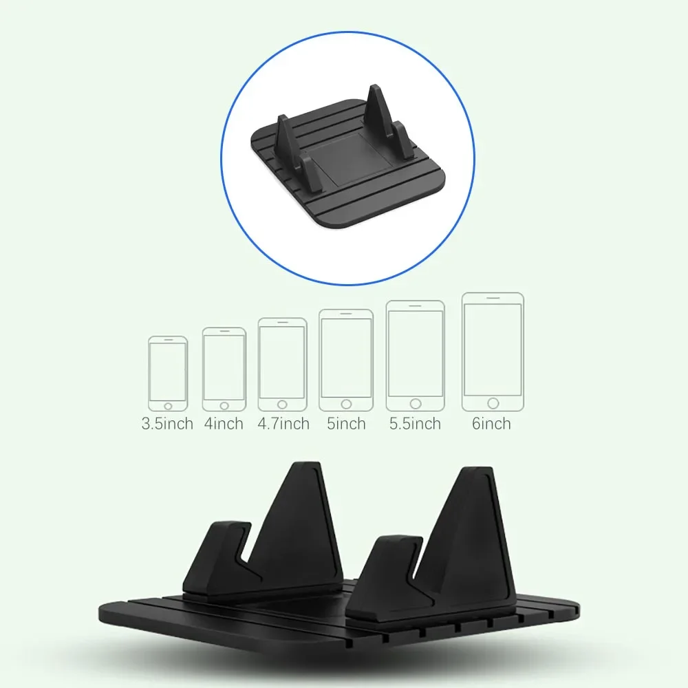1Pc Universal Card Slot Car Phone Holder Anti Slip Silicone Mat Dashboard Desktop Stand Mount for Phone GPS Bracket for Office