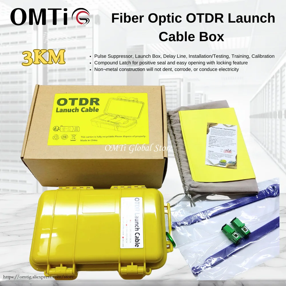 

3KM OMTiG Test Extension Cable SM Launch Cable Box SC/LC APC/UPC OTDR Dead Zone Eliminator Single Mode 1310/1550nm