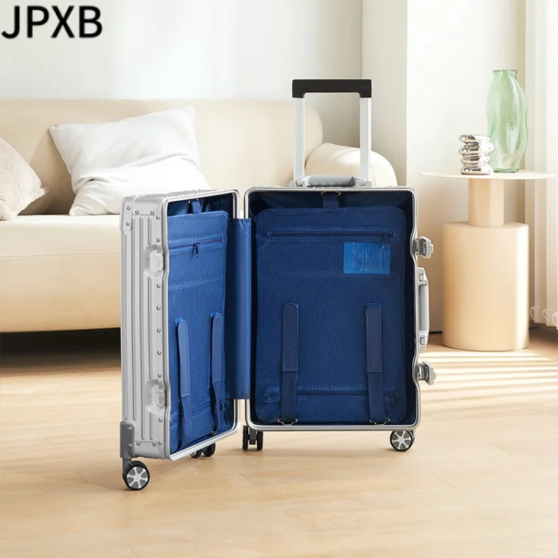 Cabin Suitcase Aluminum-Magnesium Alloy Trolley Case Universal Wheel Luggage Password 20-Inch Business Travel Suitcase