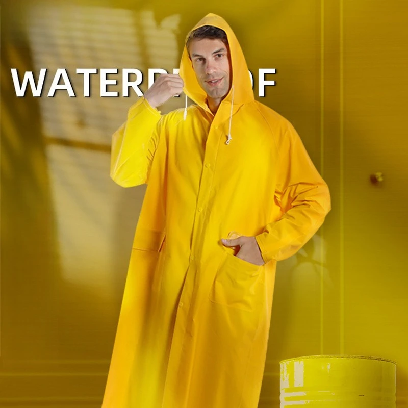 

Утолщенный и удлиненный цельный плащ из ПВХ, уличная охрана труда, ветровка двойного назначения, пончо, велосипедный плащ