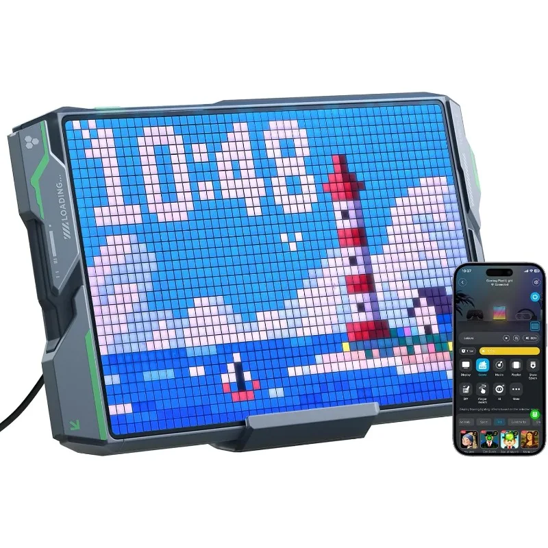 Pixel Light، لوحة RGBIC LED مع عرض معلومات في الوقت الحقيقي، وأكثر من 150 أوضاع للمشهد وخيارات DIY، وأضواء Pixel الذكية (Wi-Fi) #1