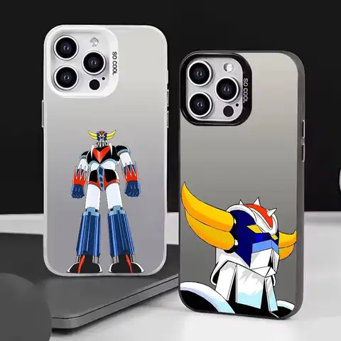 U-UFO Robo Grendizer Goldorak Custodia per telefono per IPhone 17 16 15 14 13 12 11 Pro Max Plus Colore antiurto Cover posteriore argento