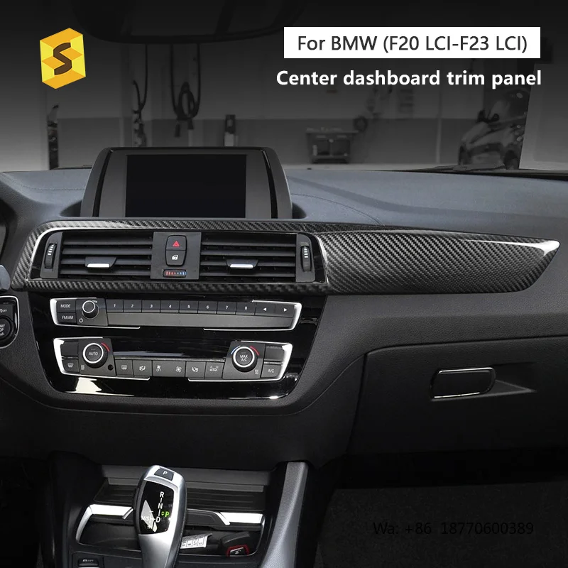 Shasha Carbon Fiber Car Central Control Instrument Panel Add on Carbon Trim Interior  for 2016-2018 BMW F20 F21 F22 F23  LCI