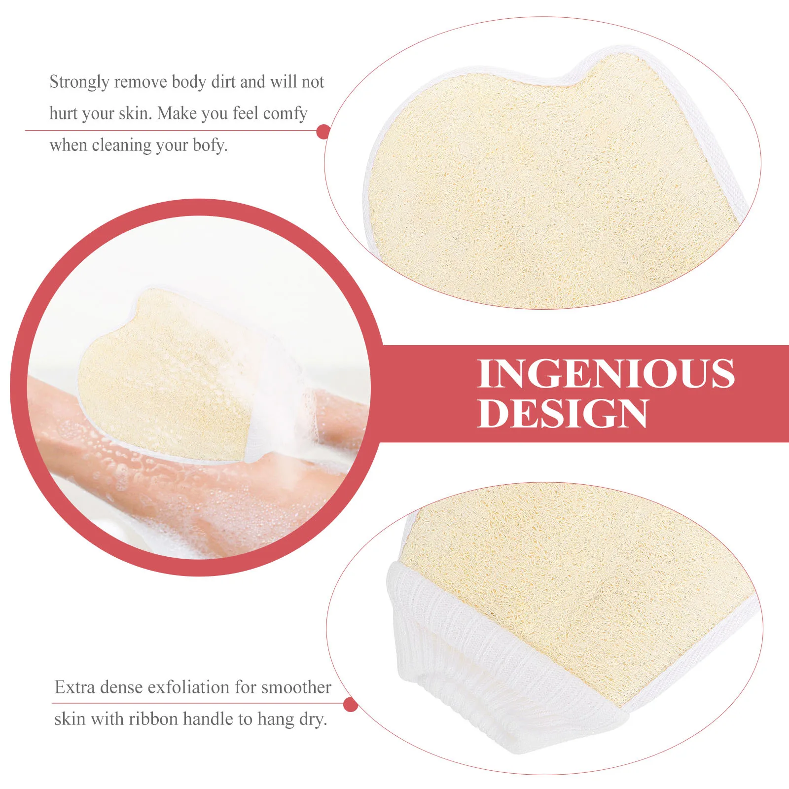 2 قطعة قفازات اللوف الإسفنج قفازات حمام التقشير لفرك الجسم أداة العناية بالبشرة على الوجهين تنظيف عميق لطيف على
