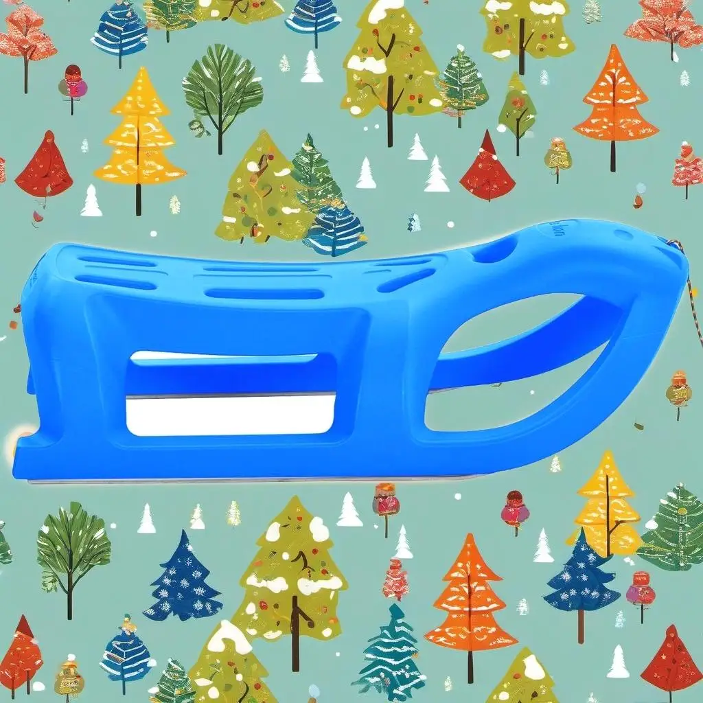 Blue Polypropylene Sledge 80x39.5x25.5 cm - Durable Snow Sled for Winter Fun