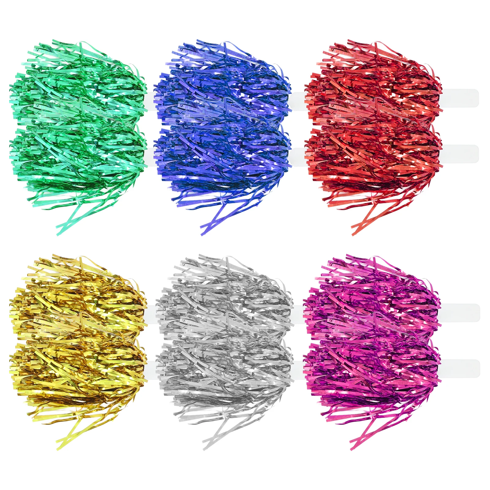 

12pcs Cheerleader Pom Poms Durable Reusable Lightweight Portable Sports Meeting Dance Performance Props Handheld Cheering
