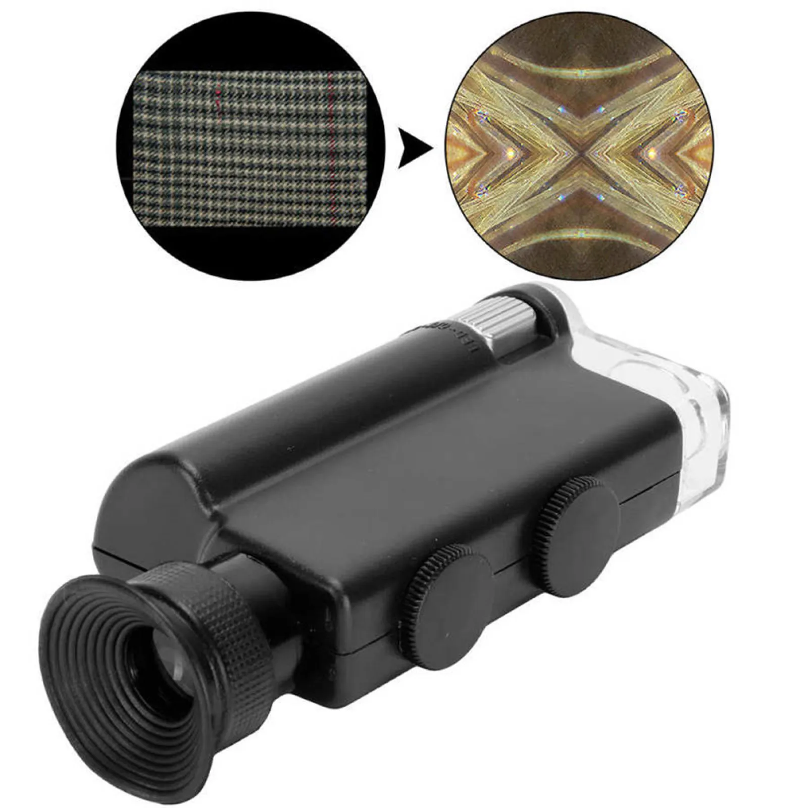 200-240X Jewelry Magnifier LED Light Loupe Jewelry Currency Identification Mini Pocket Hand Magnifying Glass Optical Lens