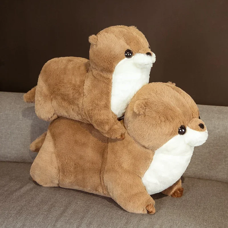 60cm Simulation Cute Lutra Plush Toys Stuffed Realistic Otter Animal Doll Soft Seal Plushie Pillow for Kids Girls Birthday Gift