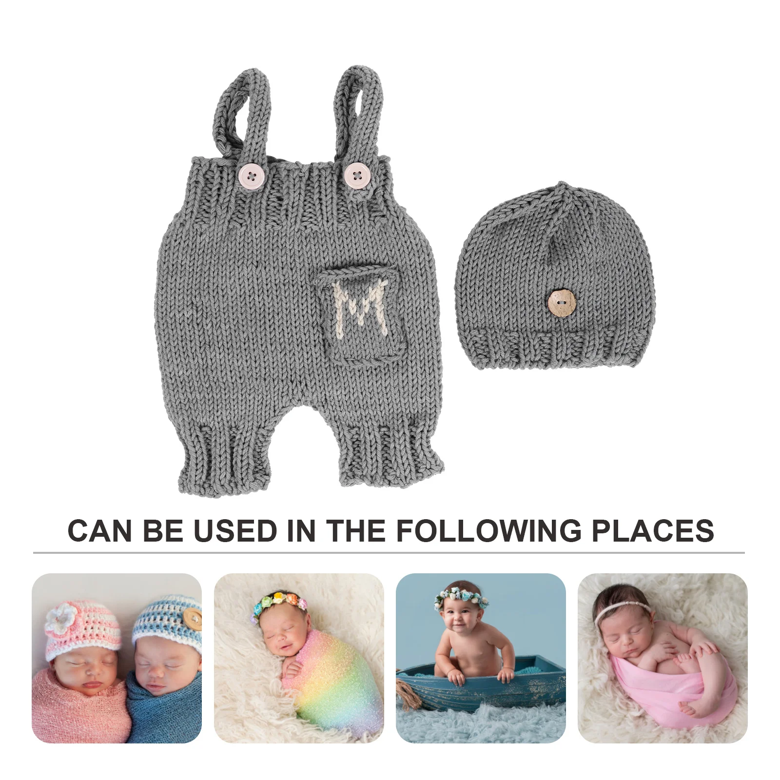 

1Set Newborn Baby Milk Cotton Suspenders Pants Soft Comfortable Infant Photography Costume Photo Props Newborn Photo Suit