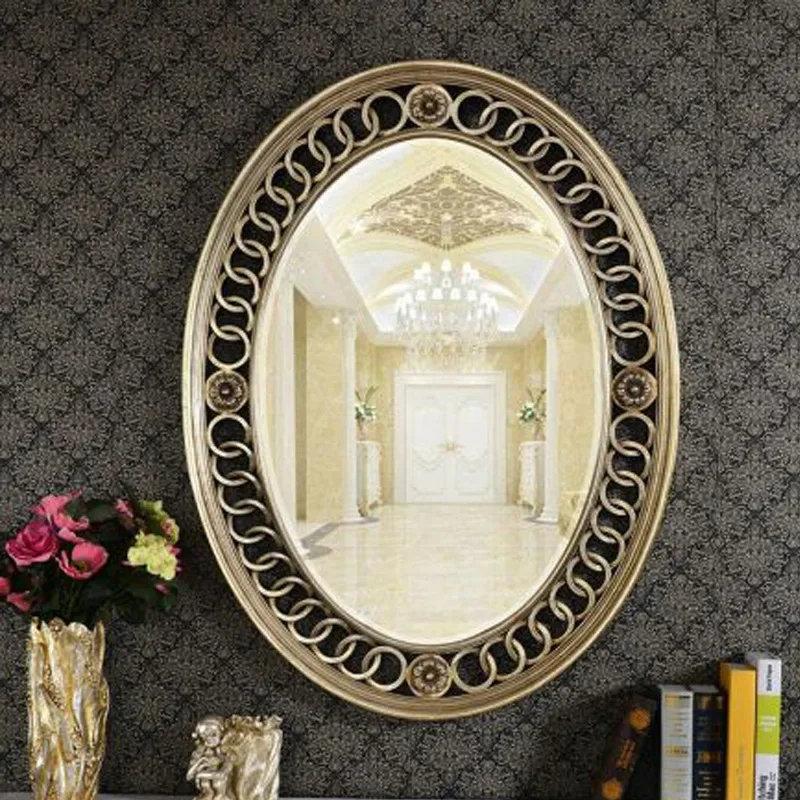 

European-style foyer entrance fireplace mirror wall-mounted decorative mirror American background wall creative decorative mirro
