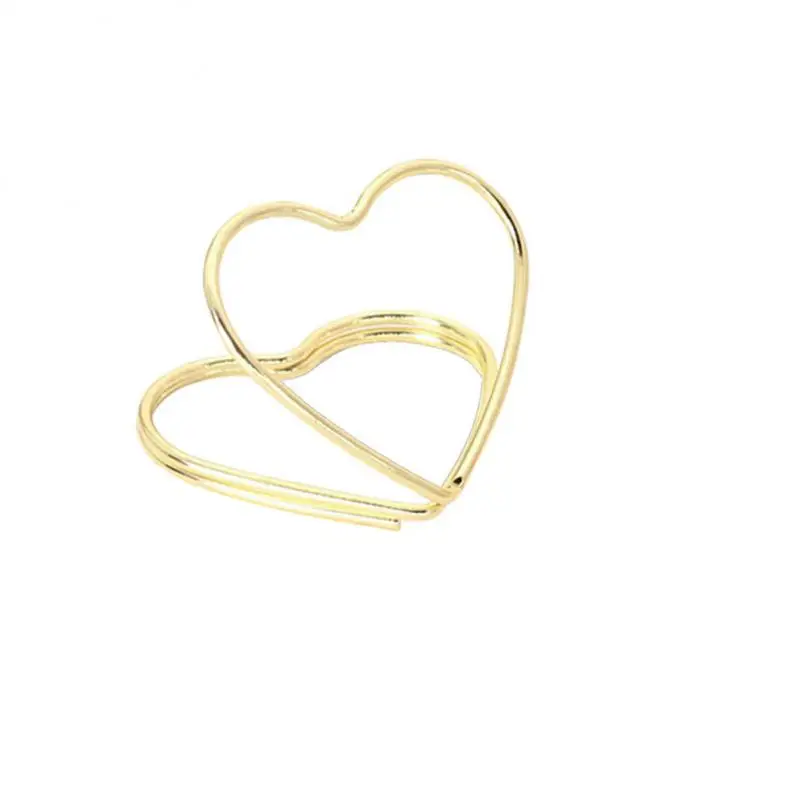 1~10SETS Creative Seating Labels Placecard Clips Double Heart Shape Party Accessories Universal Metal Memo Holder